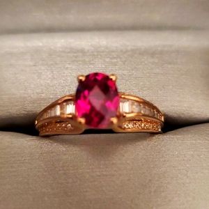 Ruby and white sapphire ring